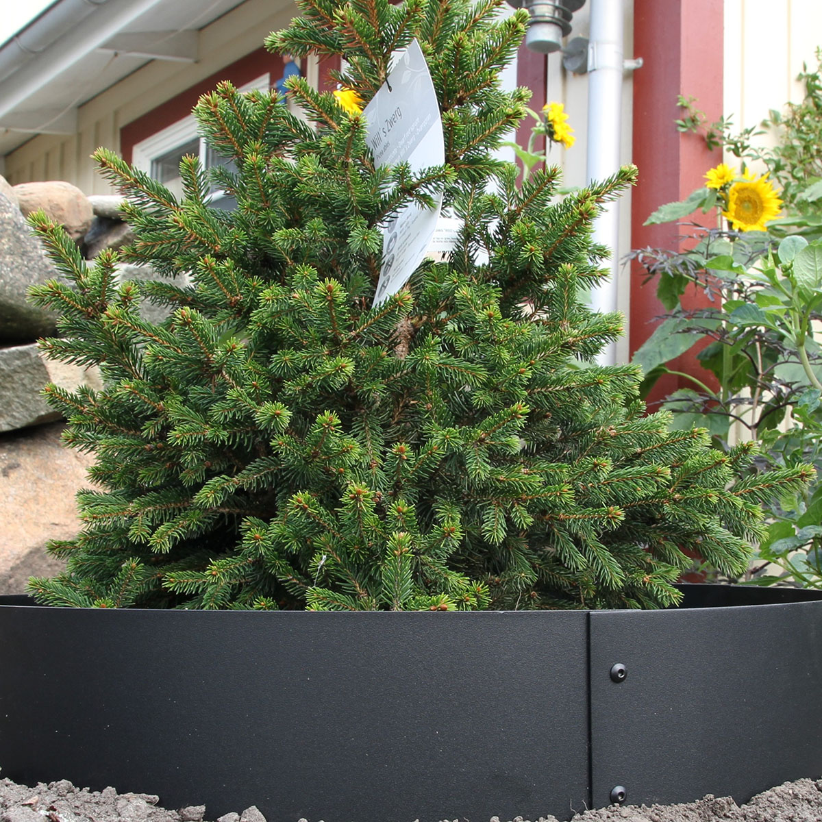 Planteringskant Flexigarden Svart Övergång 120-180 mm Kvartsbåge