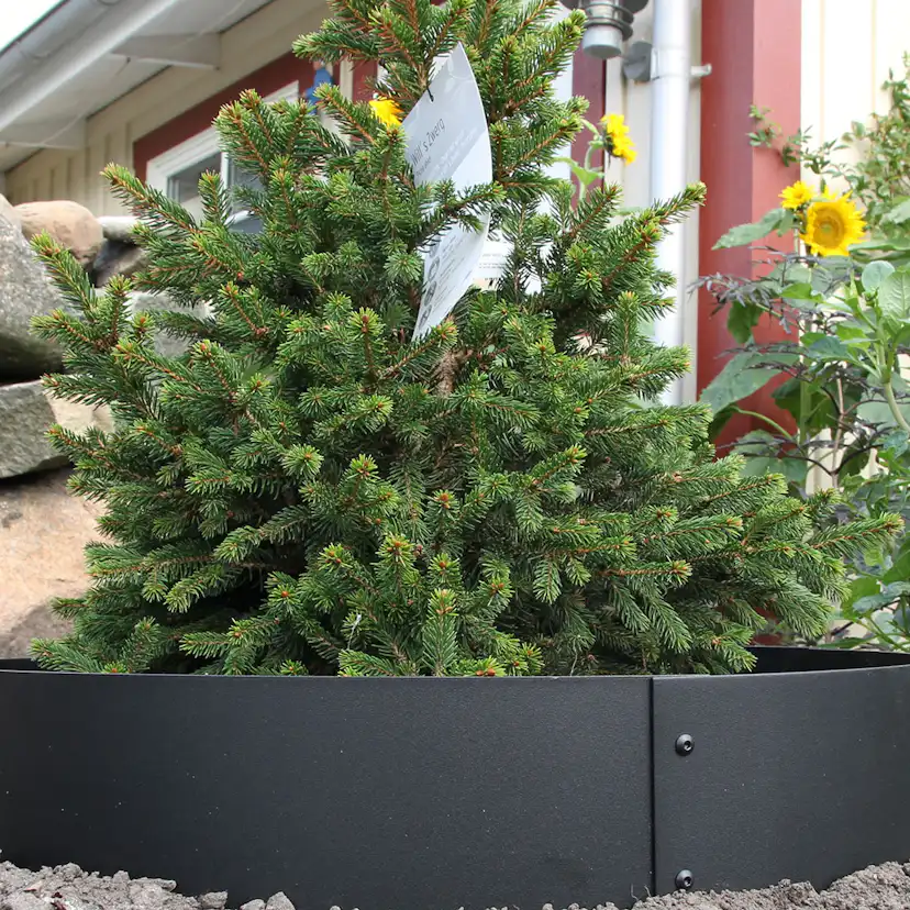 Planteringskant Flexigarden Svart Övergång 120-180 mm Kvartsbåge
