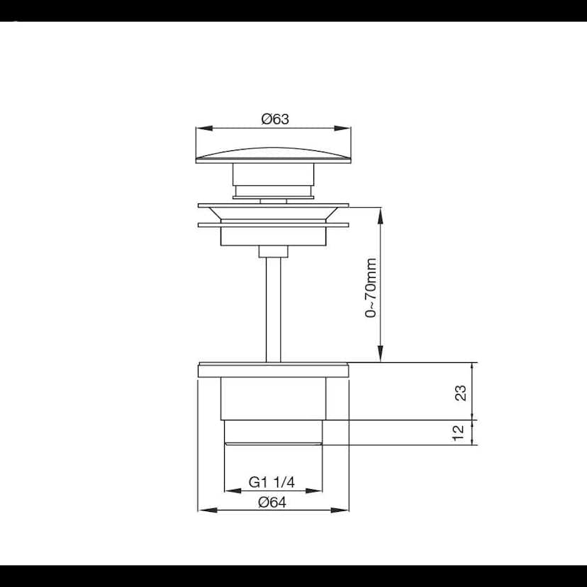 Bottenventil Scandtap Steel Pop-up Universal Duo