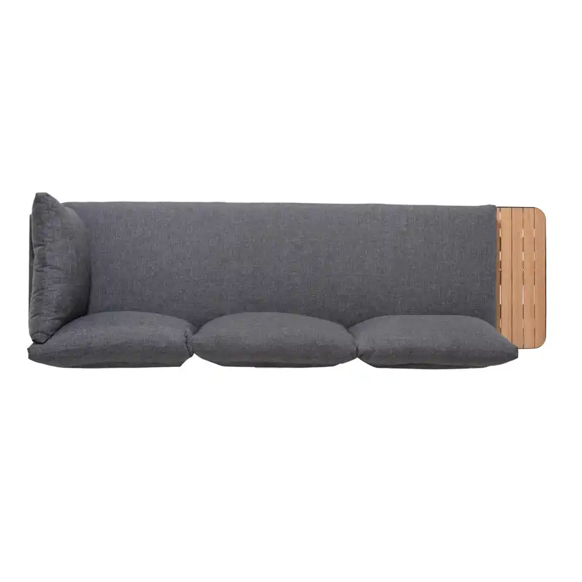 Loungesoffa Utomhus LifestyleGarden Portals Dark 3-sits med Avtagbar Rygg och Grå Dynor