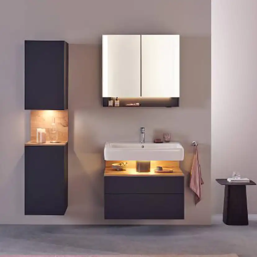 Tvättställsskåp Duravit Qatego med Tvättställ, Lådor och Belysning