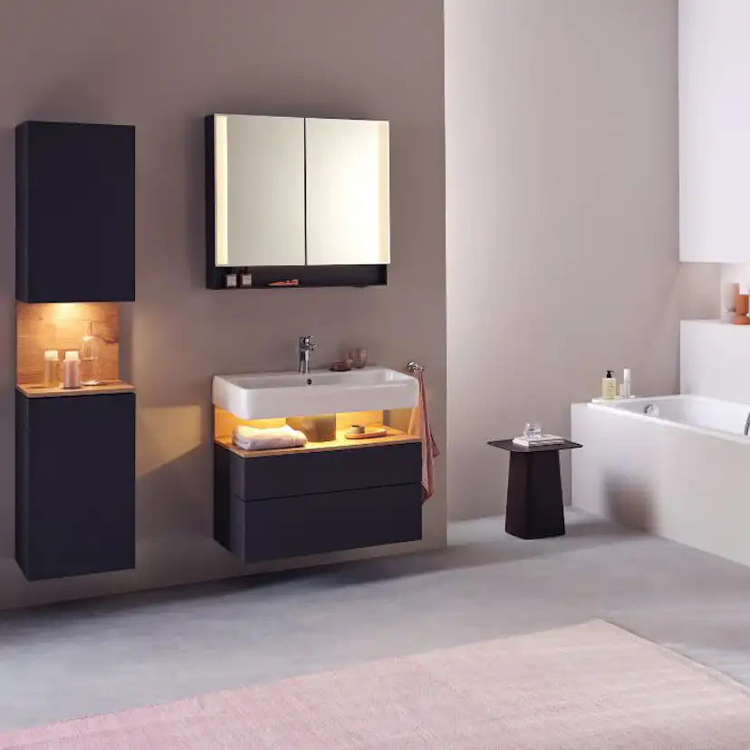 Tvättställsskåp Duravit Qatego med Tvättställ, Lådor och Belysning