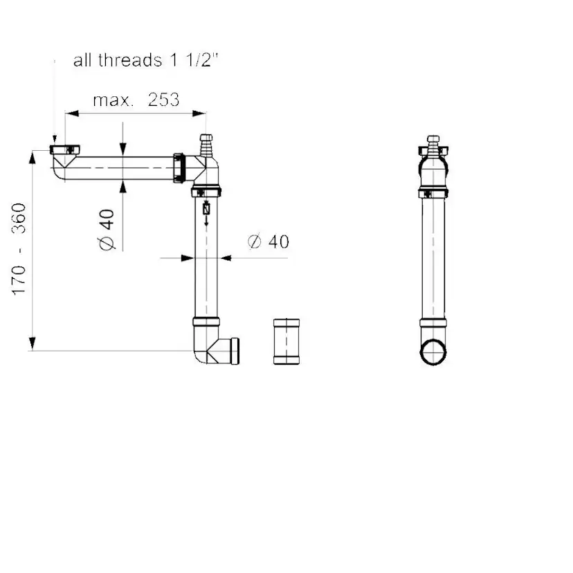 Vattenlås Lavabo Reginox Panama för Diskhoar Kök och Tvättstuga