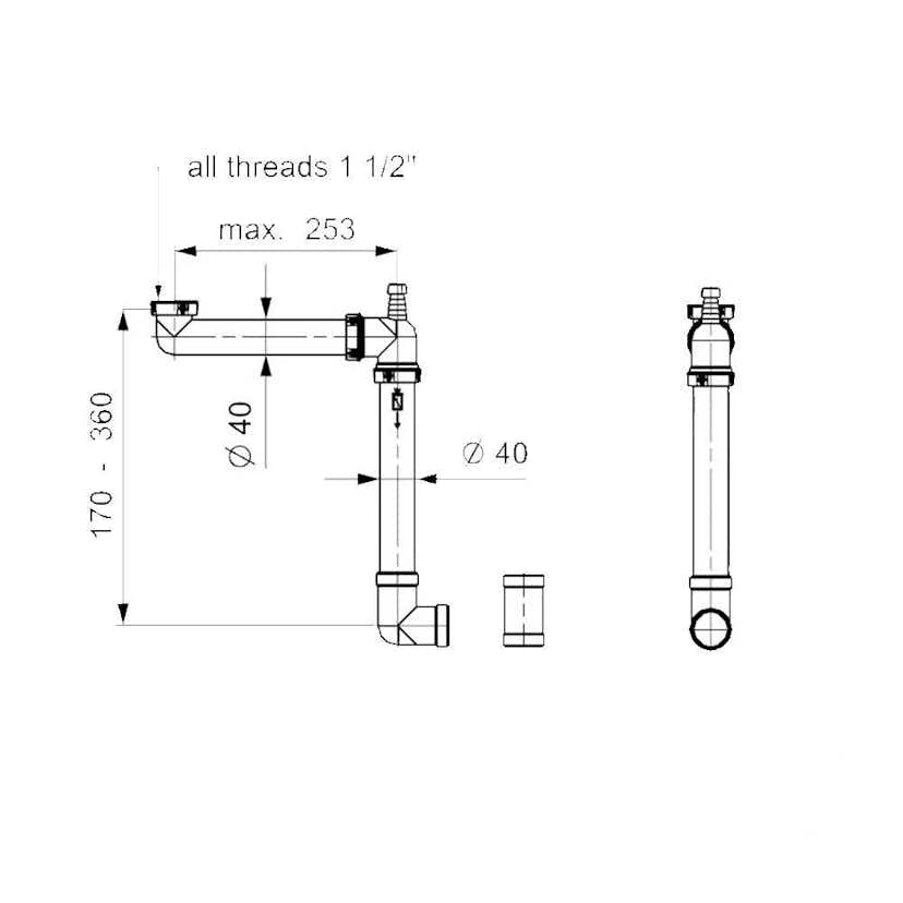 Vattenlås Lavabo Reginox Panama för Tvättställ