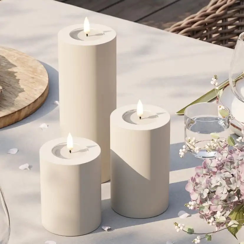 LED-Blockljus DeluxeHomeart Utomhus 7,5x10 cm