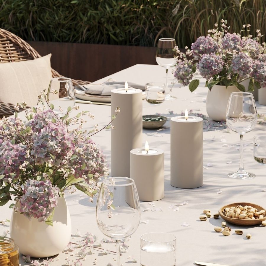 LED-Blockljus DeluxeHomeart Utomhus 7,5x10 cm