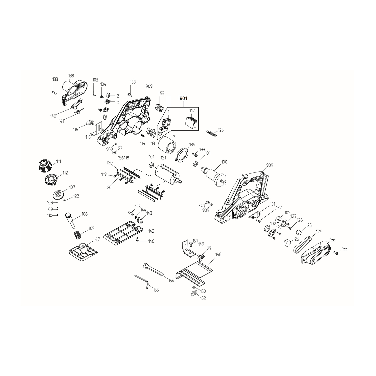 Hyvel Einhell TE-PL 18/82 Solo Sladdlös
