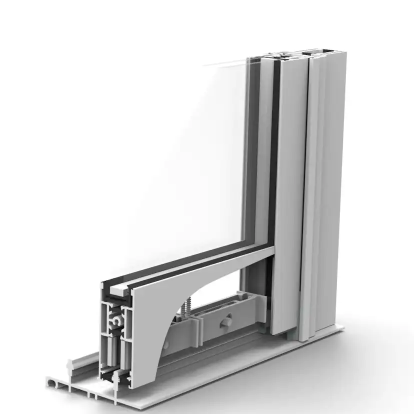 Skjutfönster Landskap med Panelvägg Robust Året Runt