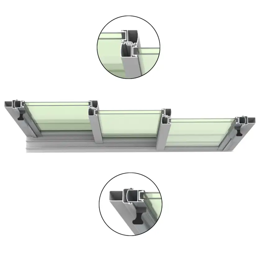 Skjutfönster Landskap med Panelvägg Robust Vår och Höst