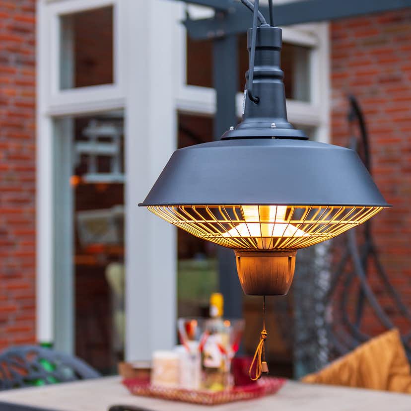 Hängande Terrassvärmare SunRed Indus RSH16, Infravärmare för Balkong & Terrass, Svart 3000W