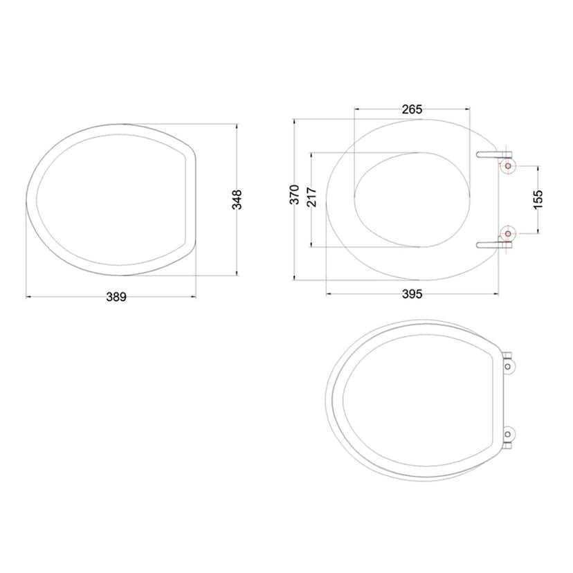 Toalettstol Burlington P5 Standard 440 mm med Mjukstängande Sits