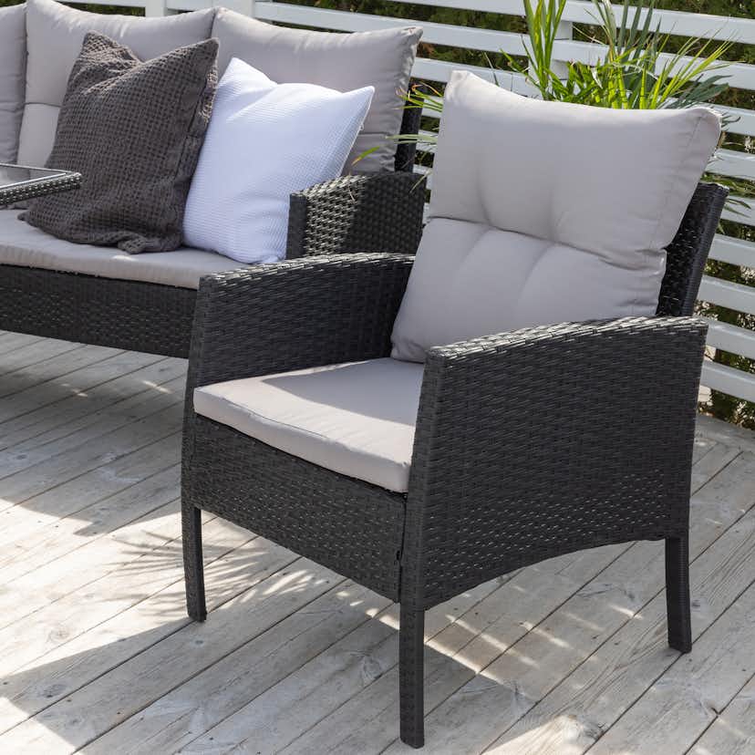 Soffgrupp Venture Home Kalle Svart/Grå Utomhus
