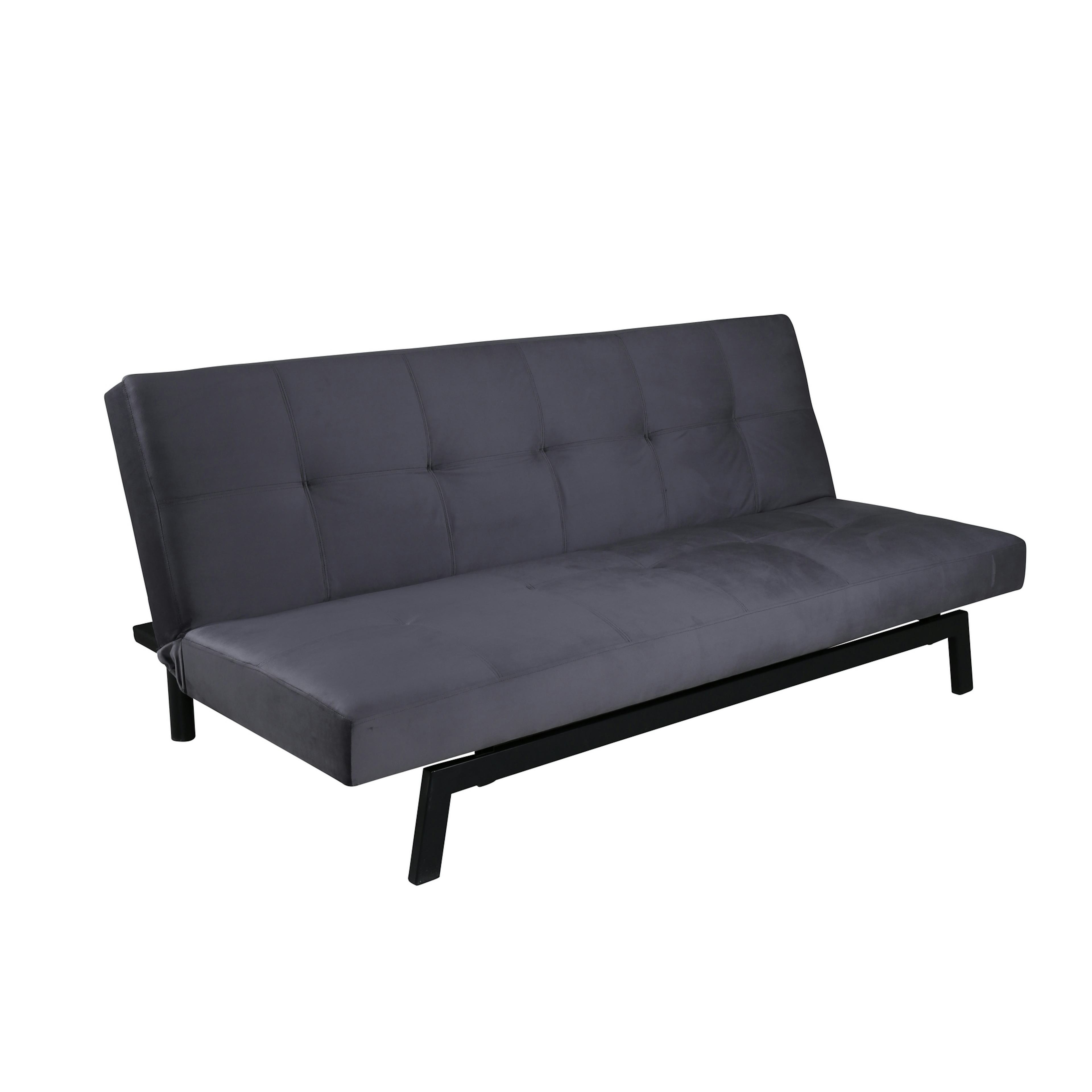Bäddsoffa Venture Home Bodil Grå Sammet 2-sitssoffa 180x80x55 cm 1 Sovplats