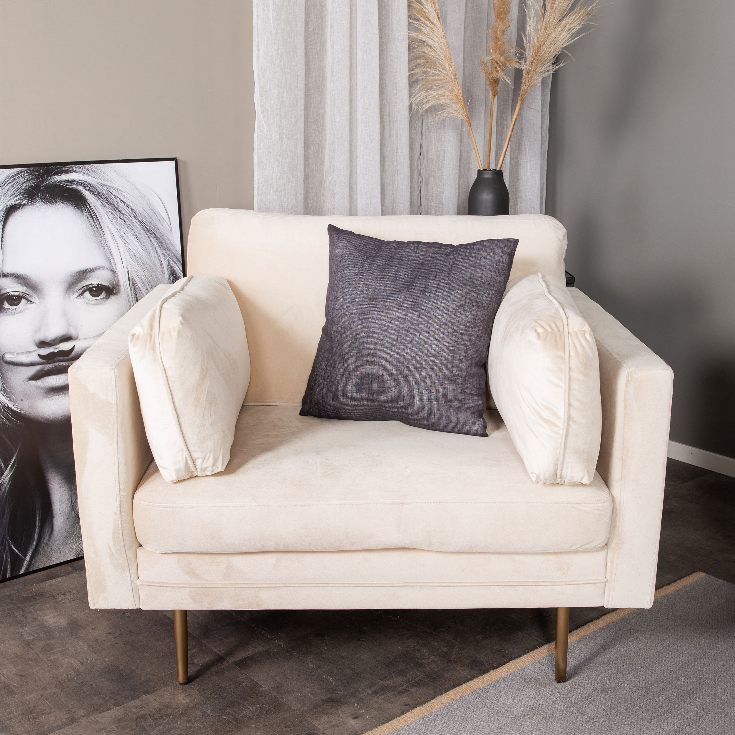 Fåtölj Venture Home Boom Sammet