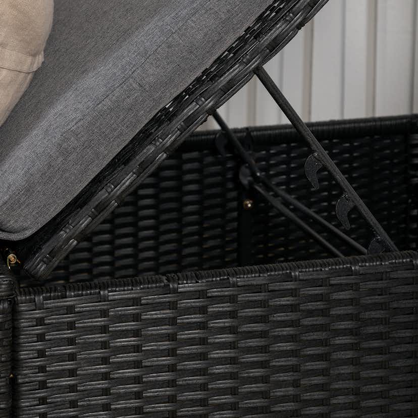 Solsäng Venture Home Quad Svart Konstrotting Utomhus