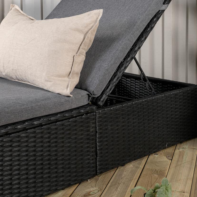 Solsäng Venture Home Quad Svart Konstrotting Utomhus