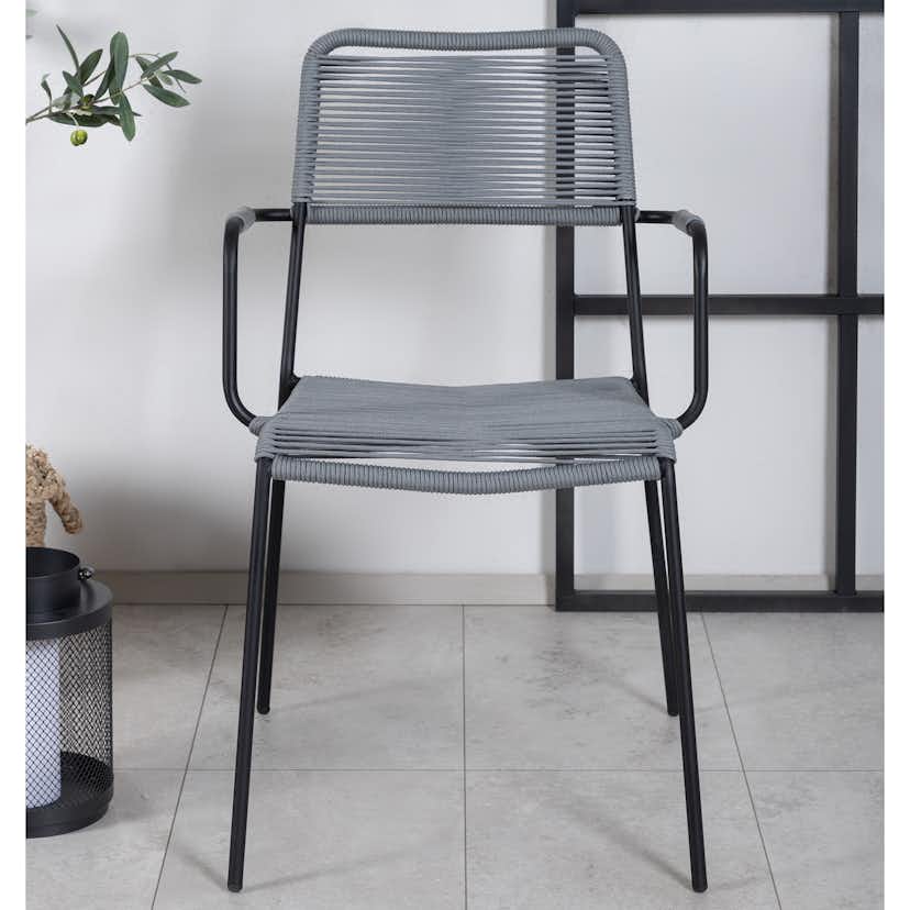 Trädgårdsstol Venture Home Leon Aluminumstol för Utomhusbruk Svart/Grå