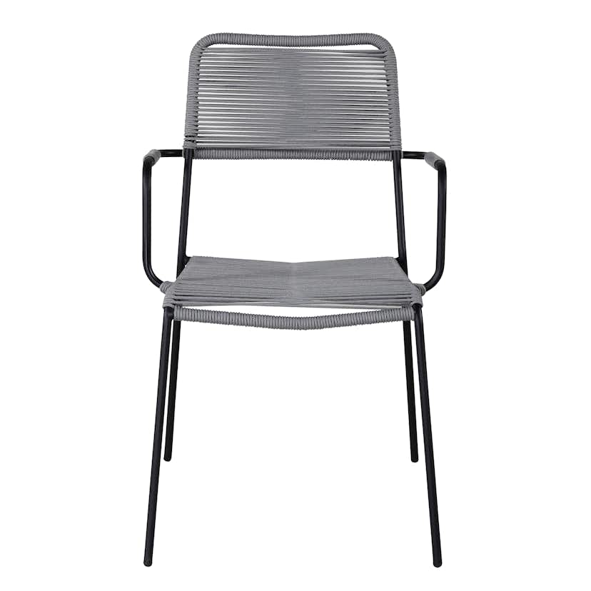 Trädgårdsstol Venture Home Leon Aluminumstol för Utomhusbruk Svart/Grå
