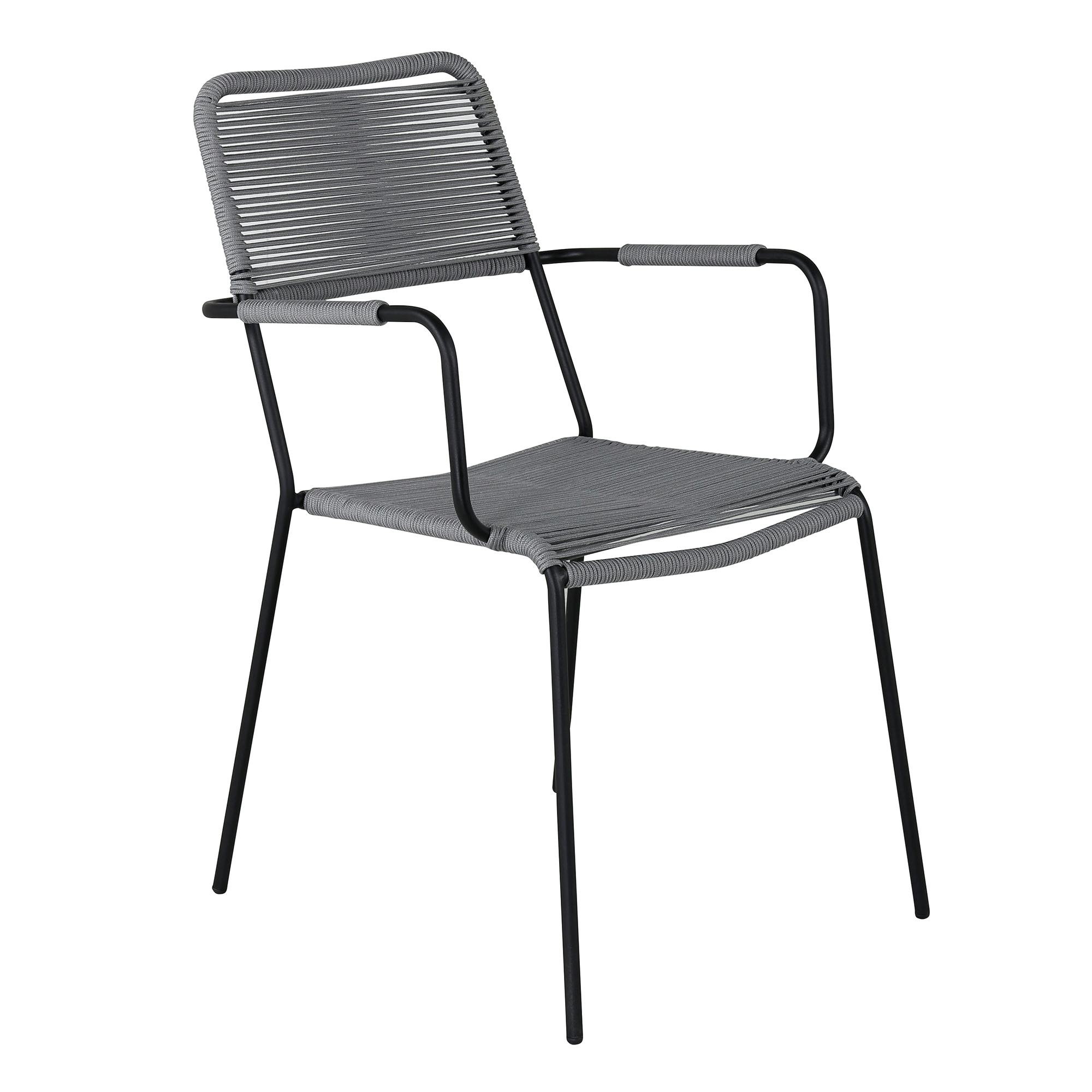 Trädgårdsstol Venture Home Leon Aluminumstol för Utomhusbruk Svart/Grå