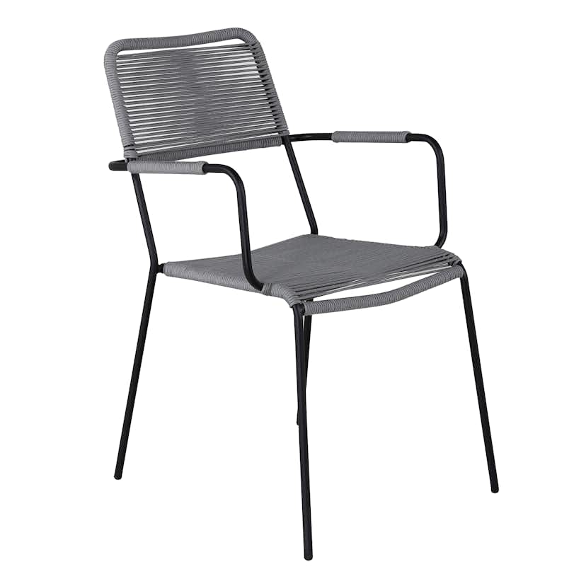 Trädgårdsstol Venture Home Leon Aluminumstol för Utomhusbruk Svart/Grå