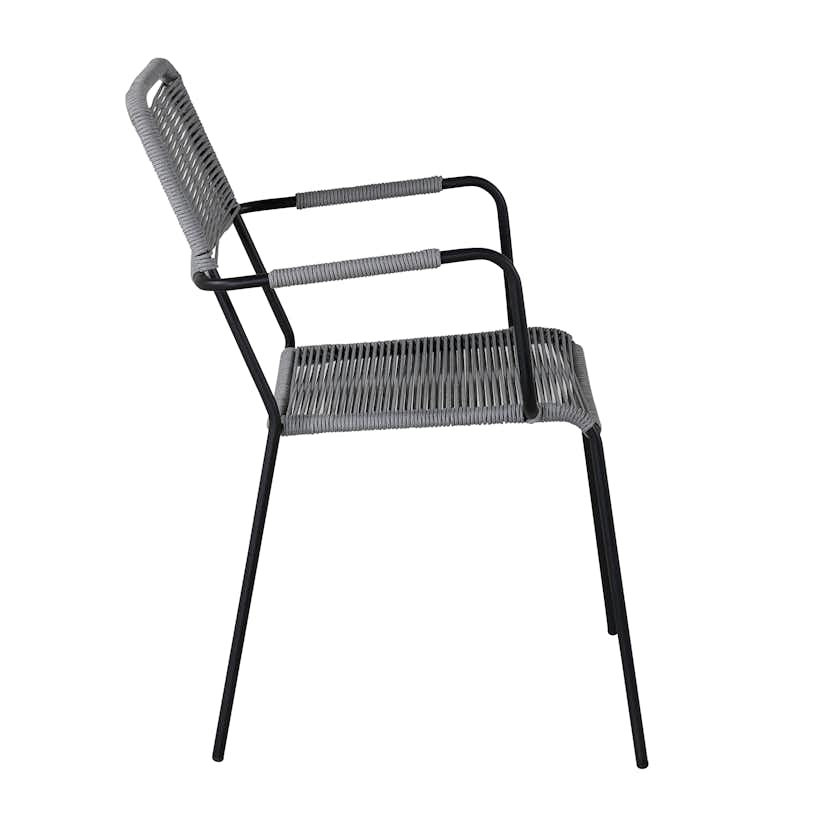 Trädgårdsstol Venture Home Leon Aluminumstol för Utomhusbruk Svart/Grå