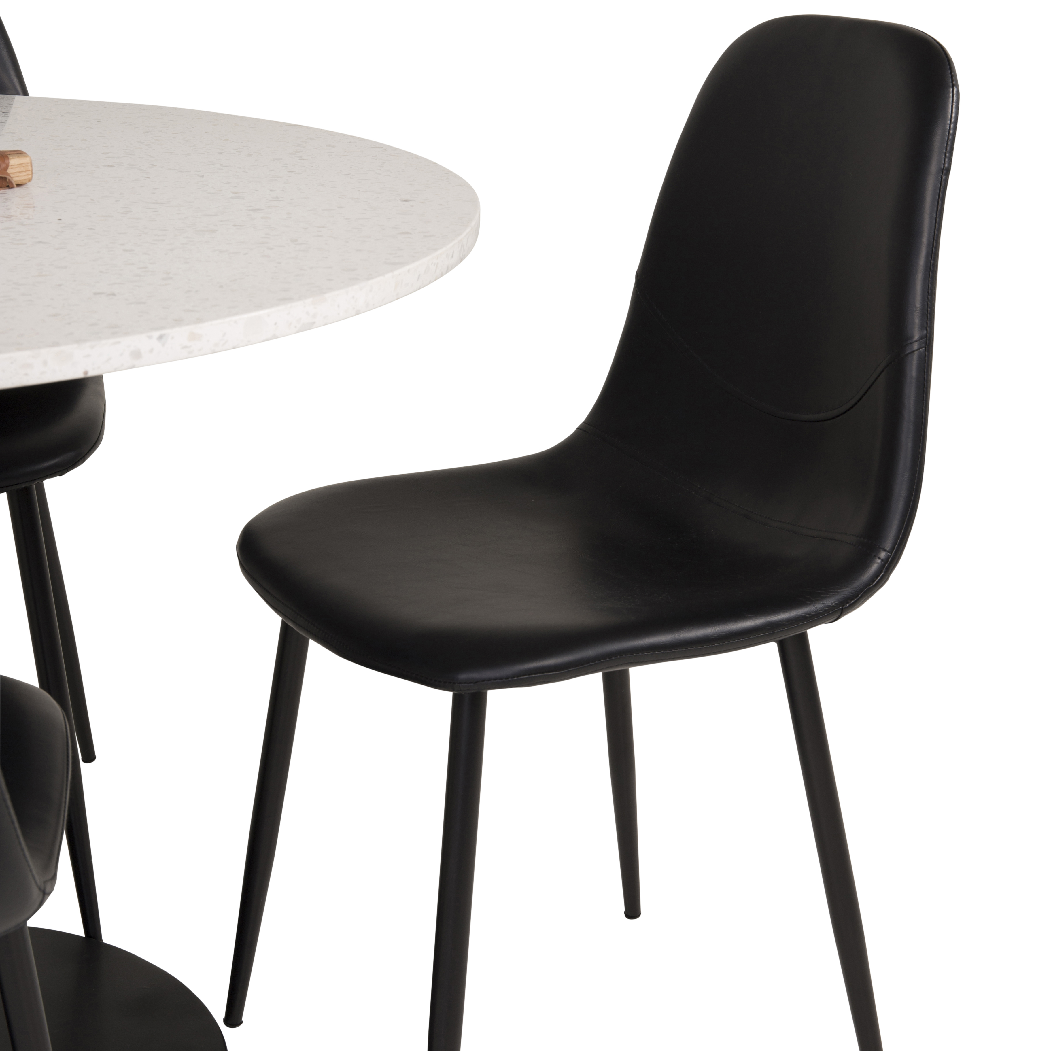 Matgrupp Venture Home Roxanna Vit Bord med 4 Pobbie Stolar Läder