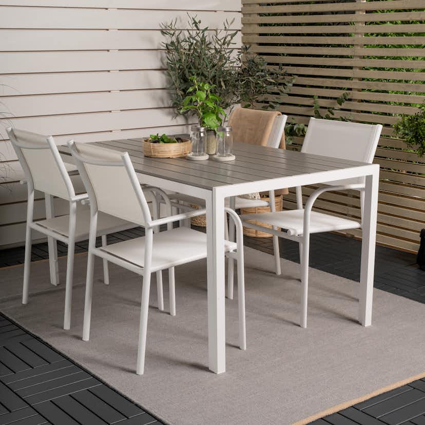 Matgrupp Utomhus Venture Home Bront 150 med 4 Siri Trädgårdsstolar