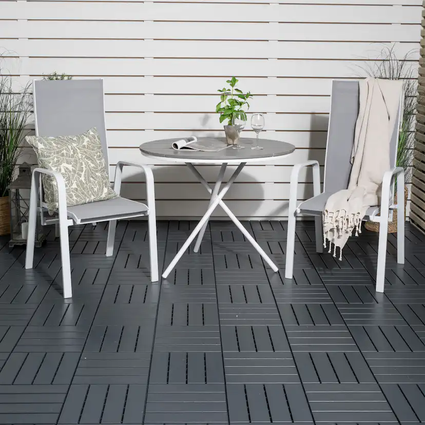 Cafégrupp Venture Home Pincy Ø 90 med 2 Copacabana Trädgårdsstolar Utomhus