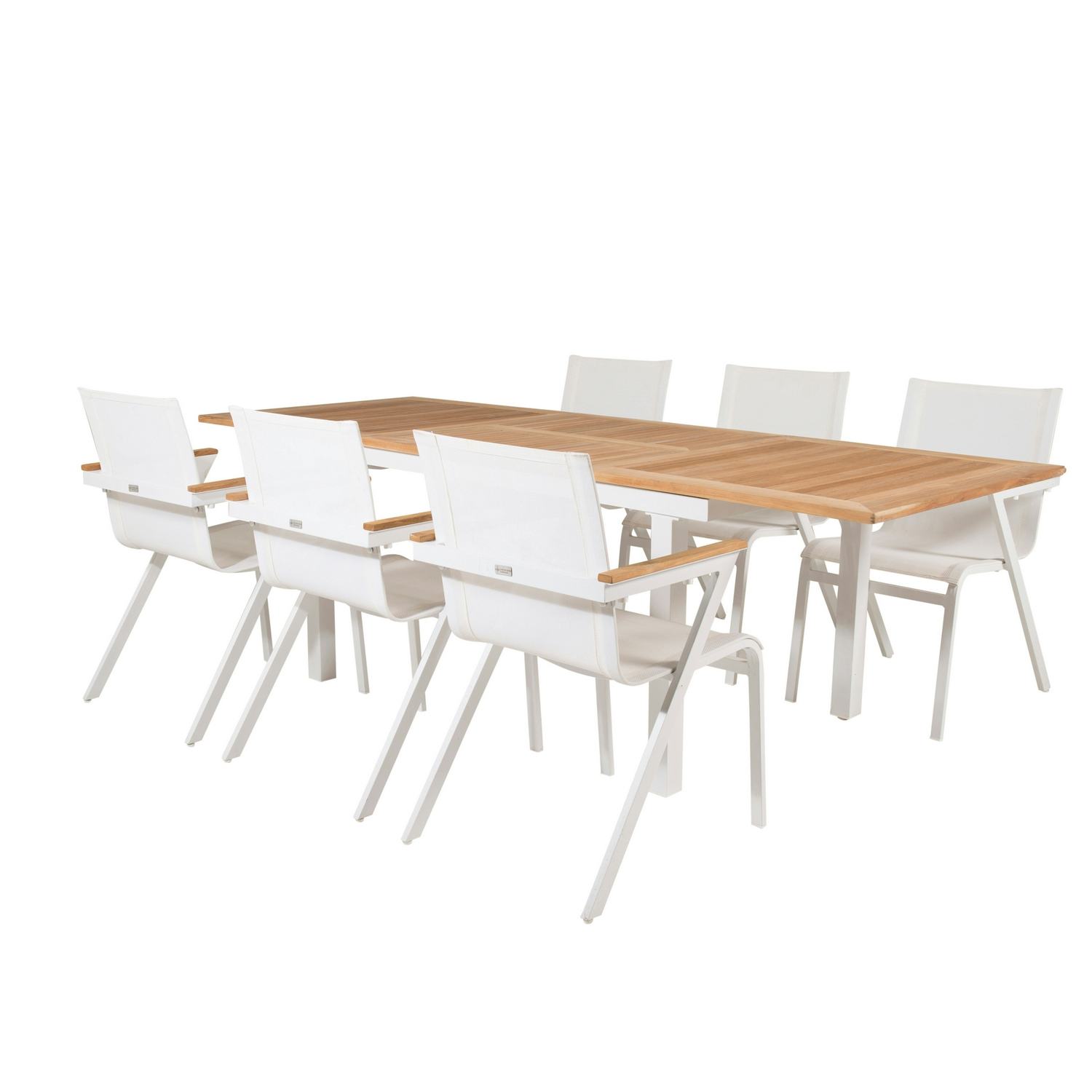 Matgrupp Utomhus Venture Home Perla 160/240 med 6 Meya Trädgårdsstolar