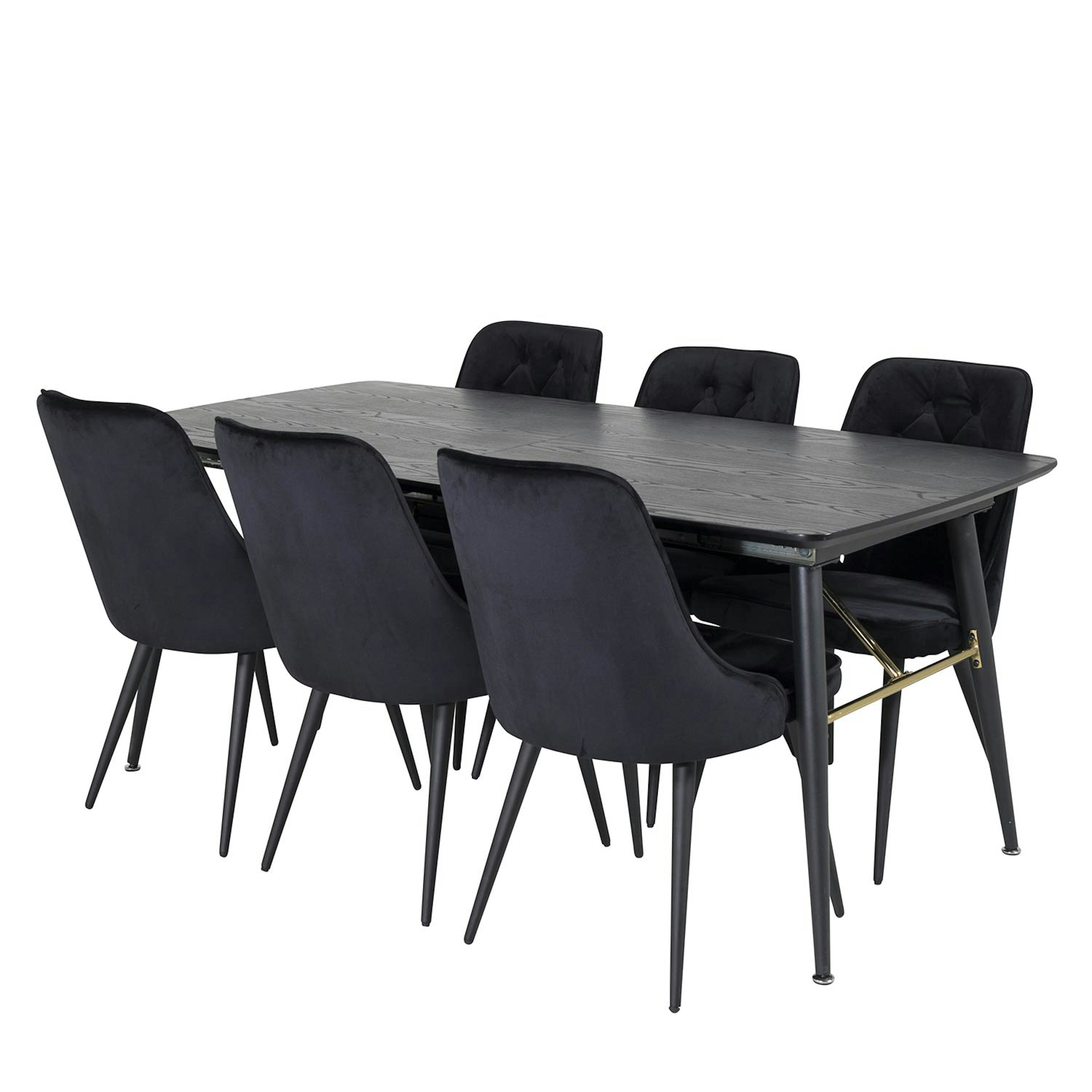 Matgrupp Venture Home Gold med 6 Velvet Deluxe Stolar