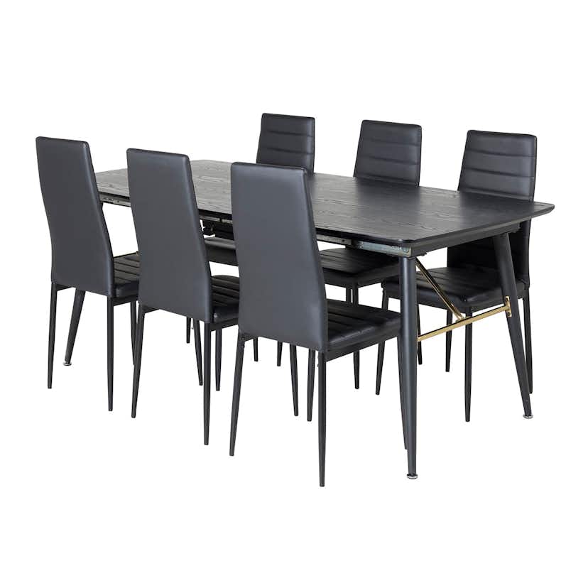 Matgrupp Venture Home Gold med 6 Slim Stolar