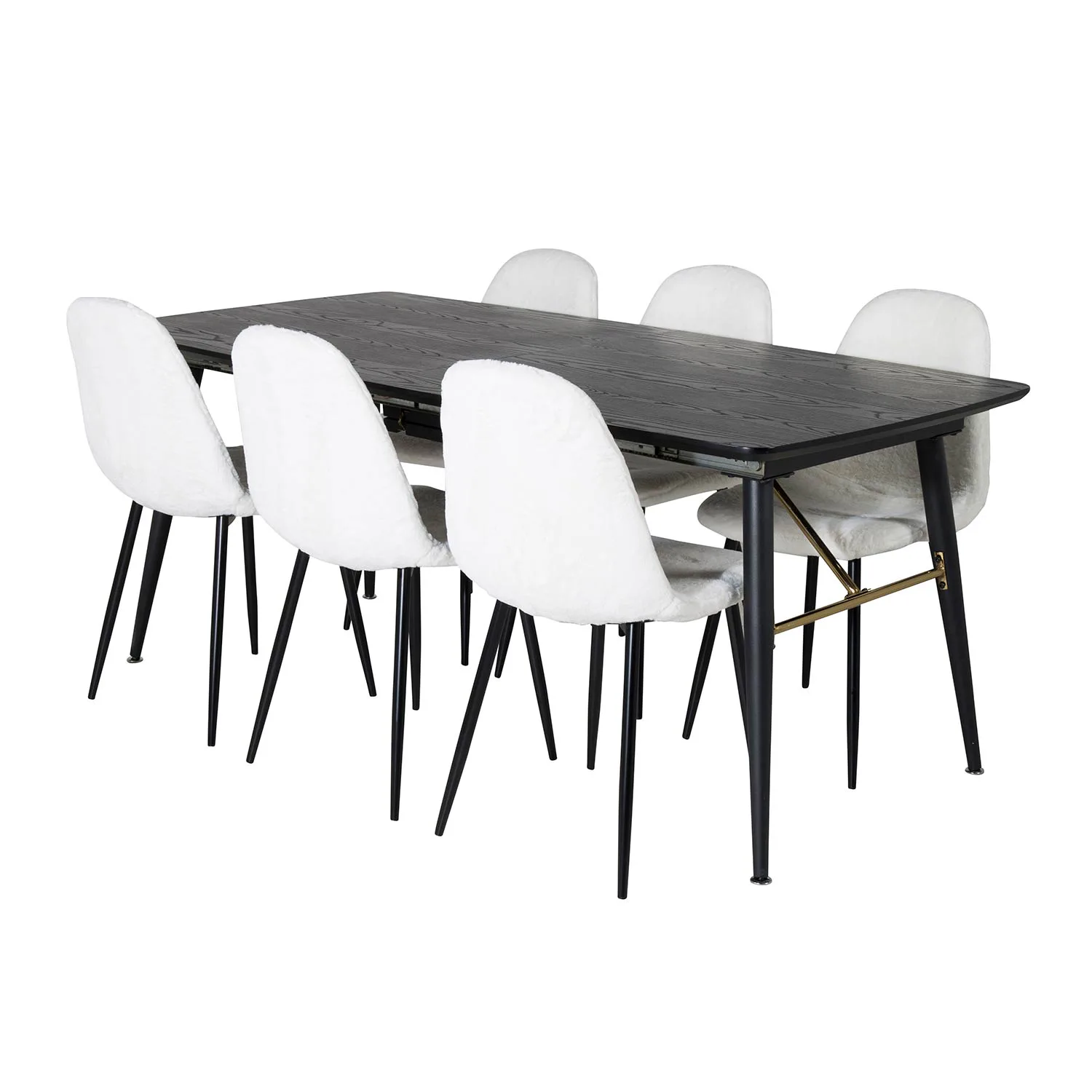 Matgrupp Venture Home Guld med 6 Pooya Stolar Polyestertyg