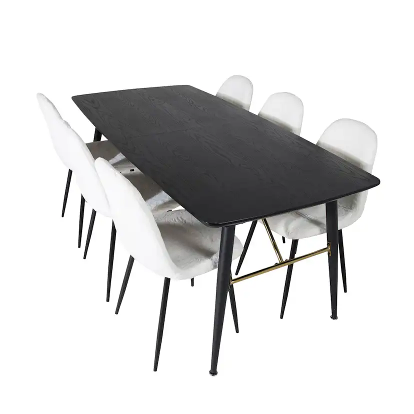 Matgrupp Venture Home Guld med 6 Pooya Stolar Polyestertyg