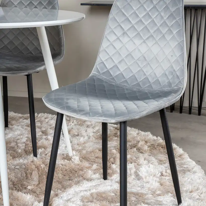 Matgrupp Venture Home Plake med 4 Phoi Stolar Sammet Runt