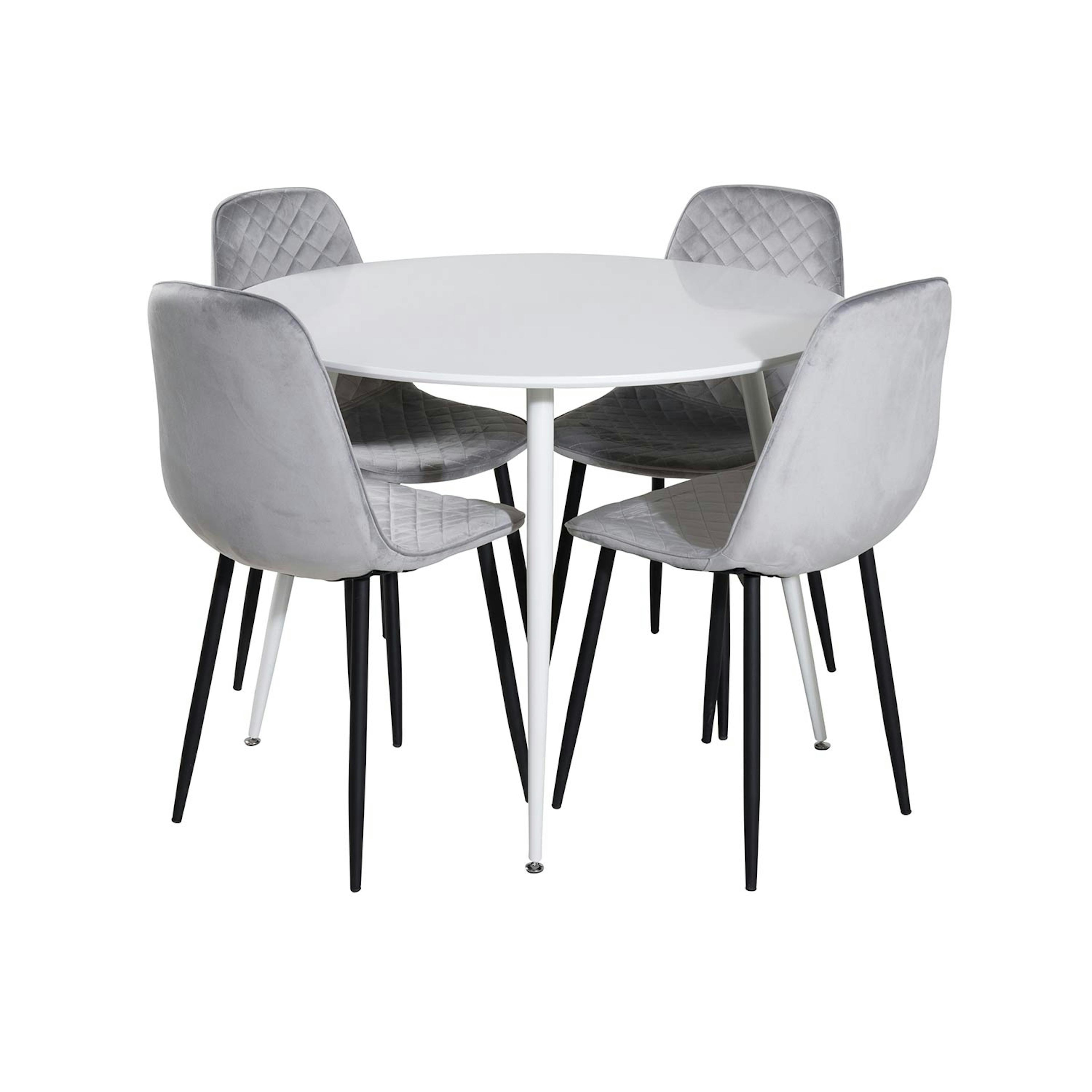 Matgrupp Venture Home Plake med 4 Phoi Stolar Sammet Runt