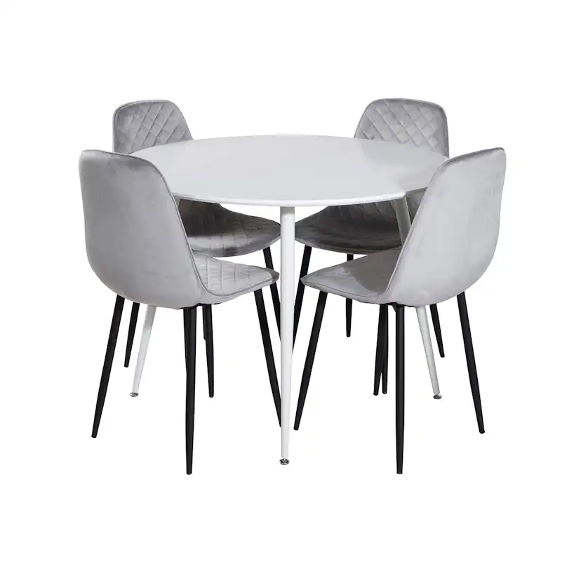 Matgrupp Venture Home Plake med 4 Phoi Stolar Sammet Runt