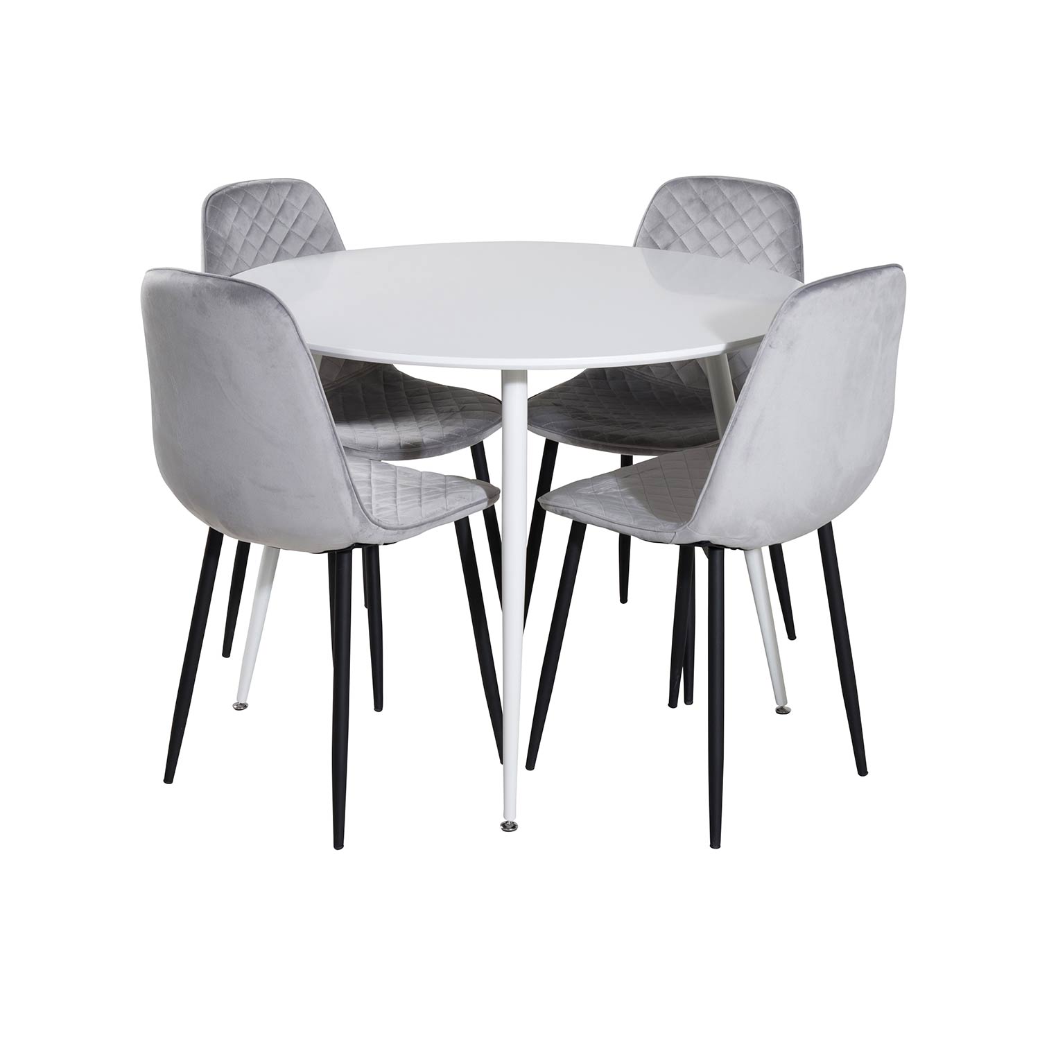 Matgrupp Venture Home Plake med 4 Phoi Stolar Sammet Runt