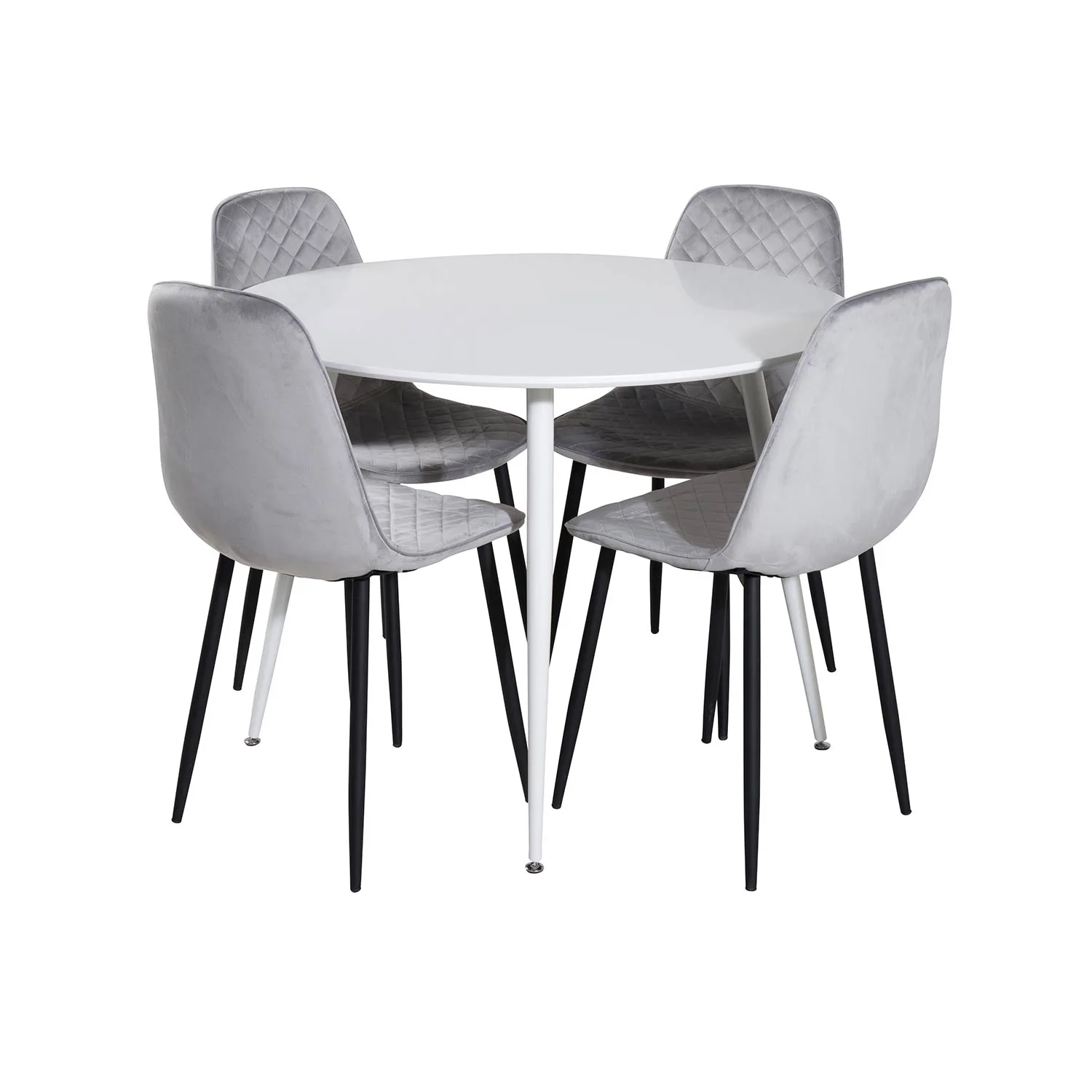 Matgrupp Venture Home Plake med 4 Phoi Stolar Sammet Runt