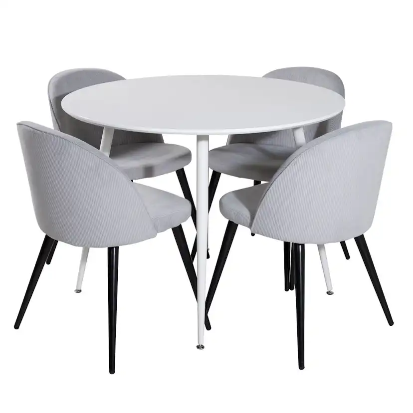 Matgrupp Venture Home Plake med 4 Valentina Stolar Manchester Runt