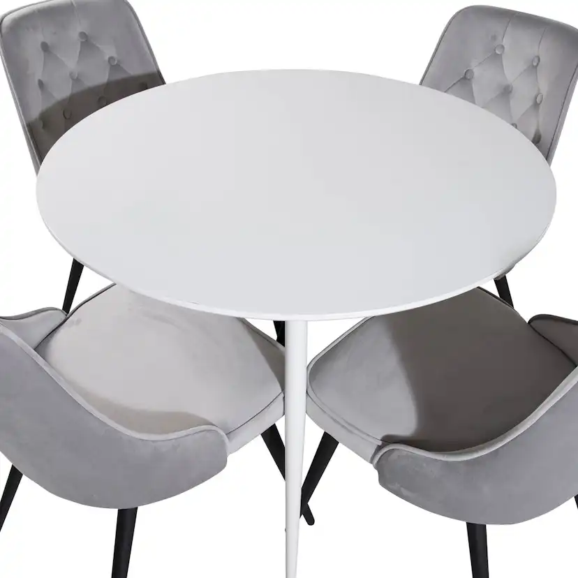 Matgrupp Venture Home Plake med 4 Vera Stolar Sammet Runt