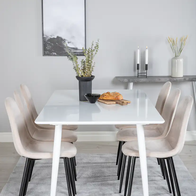 Matgrupp Venture Home Pobbie med 6 Stolar Sammet