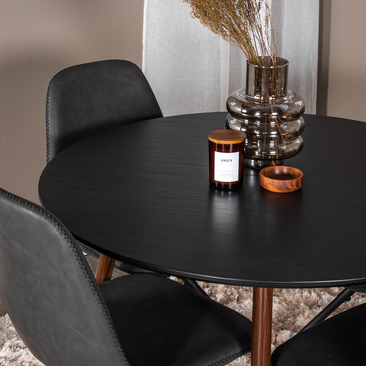 Matgrupp Venture Home Plake med 4 Pobbie Stolar Design med Snurrfunktion Konstläder