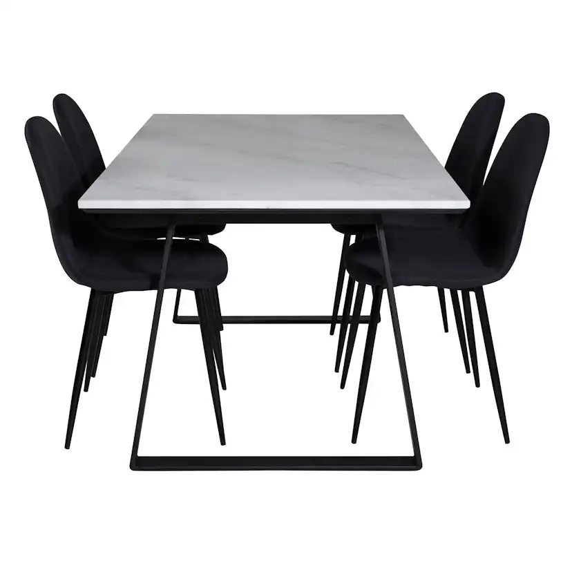 Matgrupp Venture Home Estelle 140 med 4 Pobbie Stolar PolyEstelletyg