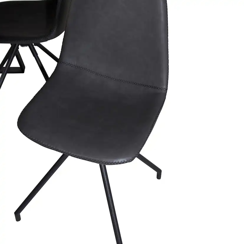 Matgrupp Venture Home Estelle 140 med 4 Pobbie Snurrfunktion Stolar Konstläder