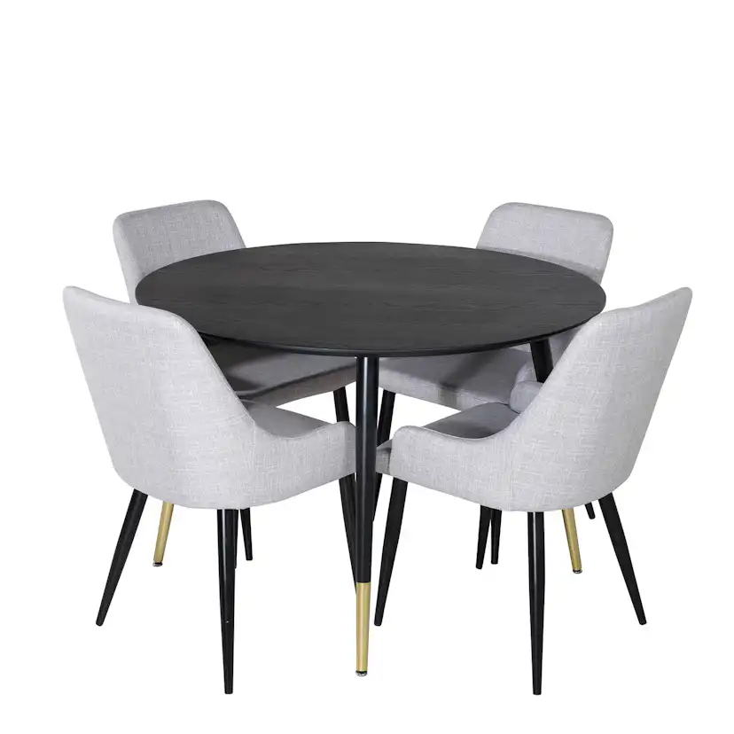 Matgrupp Venture Home Dipp Ø115 cm med 4 Plaza Stolar