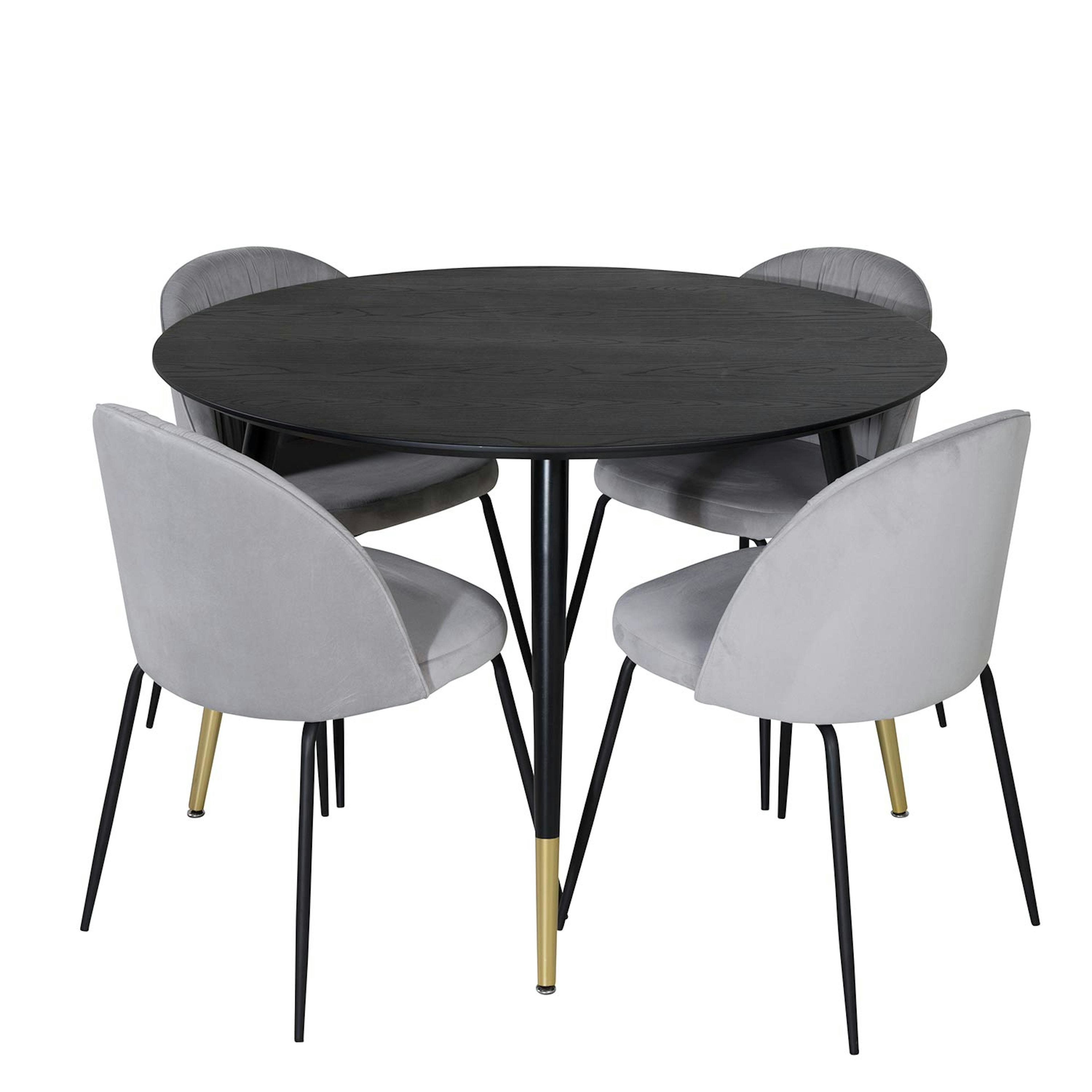 Matgrupp Venture Home Dipp Ø115 cm med 4 Wrinkles Stolar