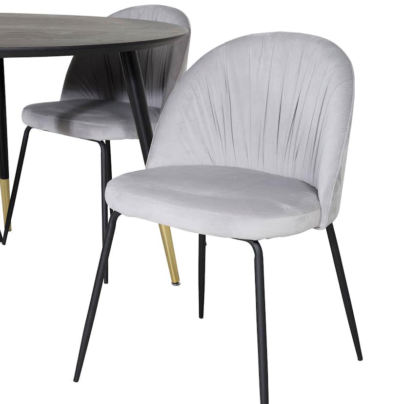 Matgrupp Venture Home Dipp Ø115 cm med 4 Wrinkles Stolar