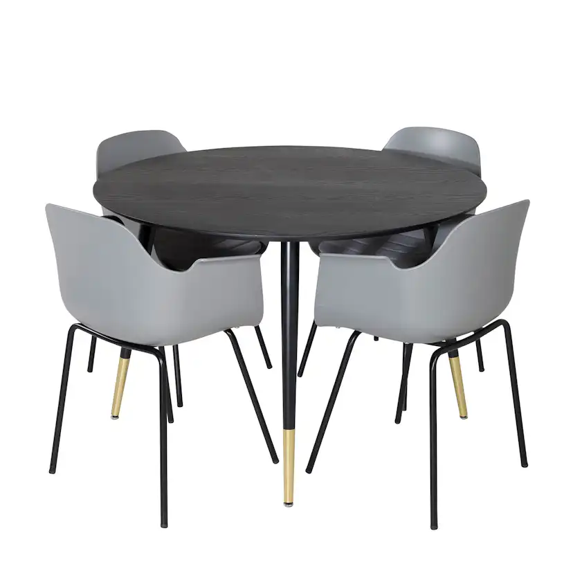 Matgrupp Venture Home Dipp Ø115 cm med 4 Comfort Stolar