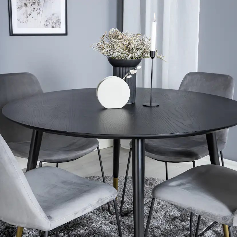 Matgrupp Venture Home Dipp Ø115 cm med 4 Muce Stolar