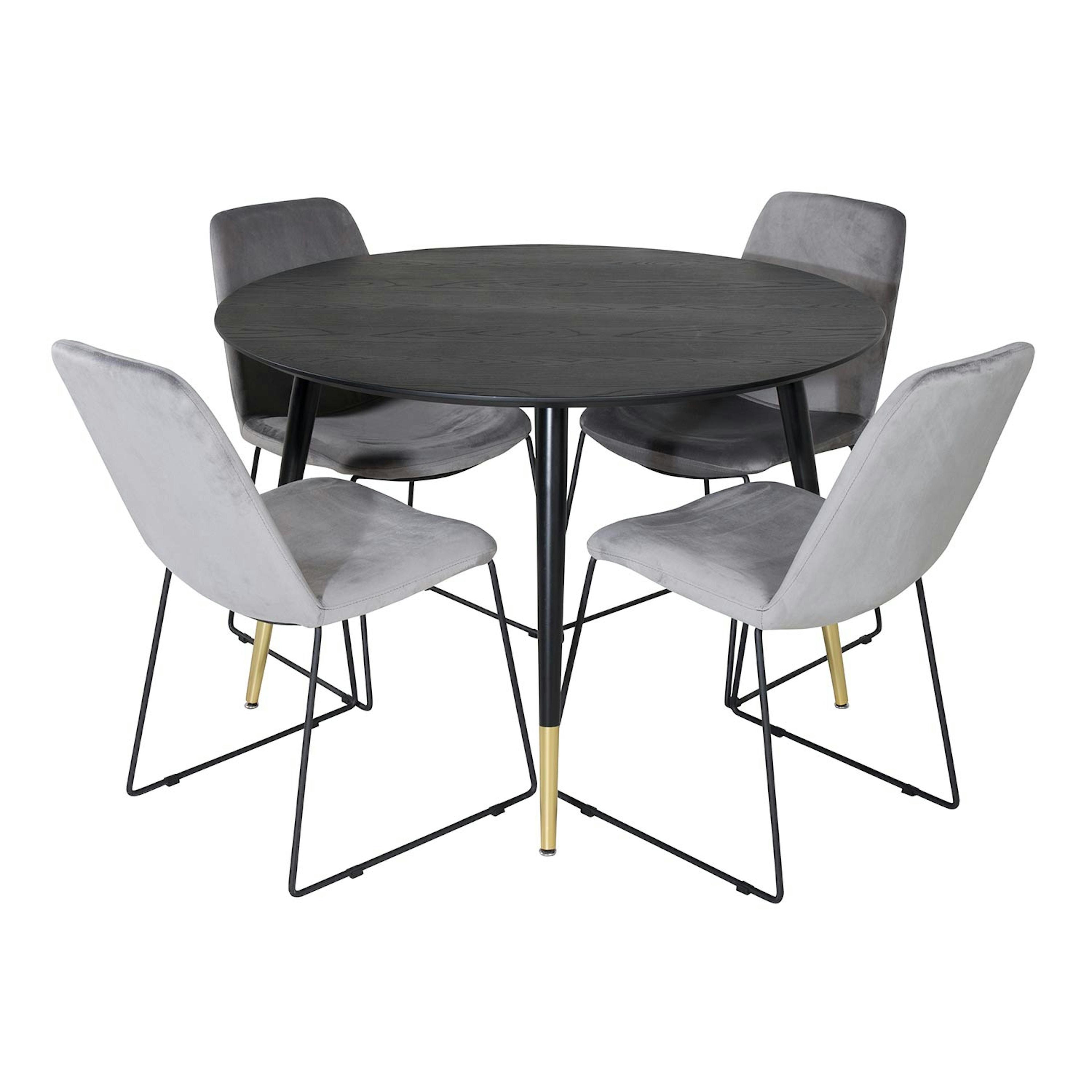 Matgrupp Venture Home Dipp Ø115 cm med 4 Muce Stolar